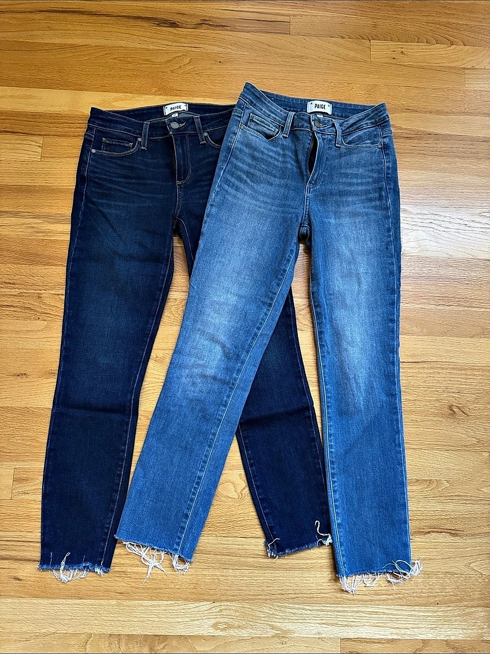 PAIGE Jeans Waist 26 Blue Frayed Hem
